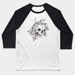 Floral skull Baseball T-Shirt